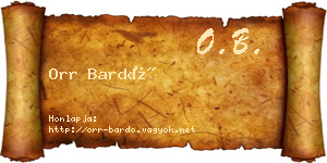 Orr Bardó névjegykártya